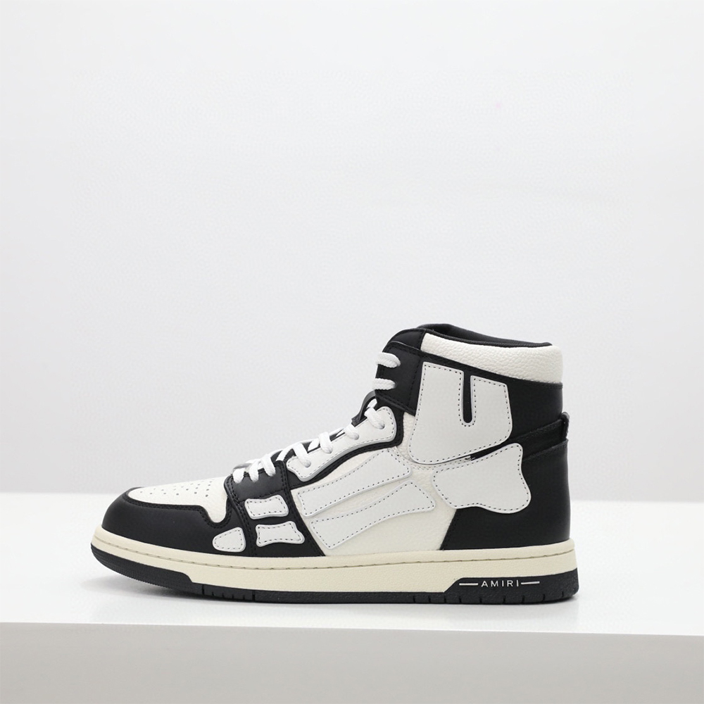 Amiri Skel-Top Hi Sneaker White/Black - DesignerGu