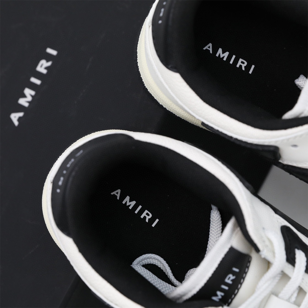 Amiri Skel-Top Low Sneaker White/Black - DesignerGu