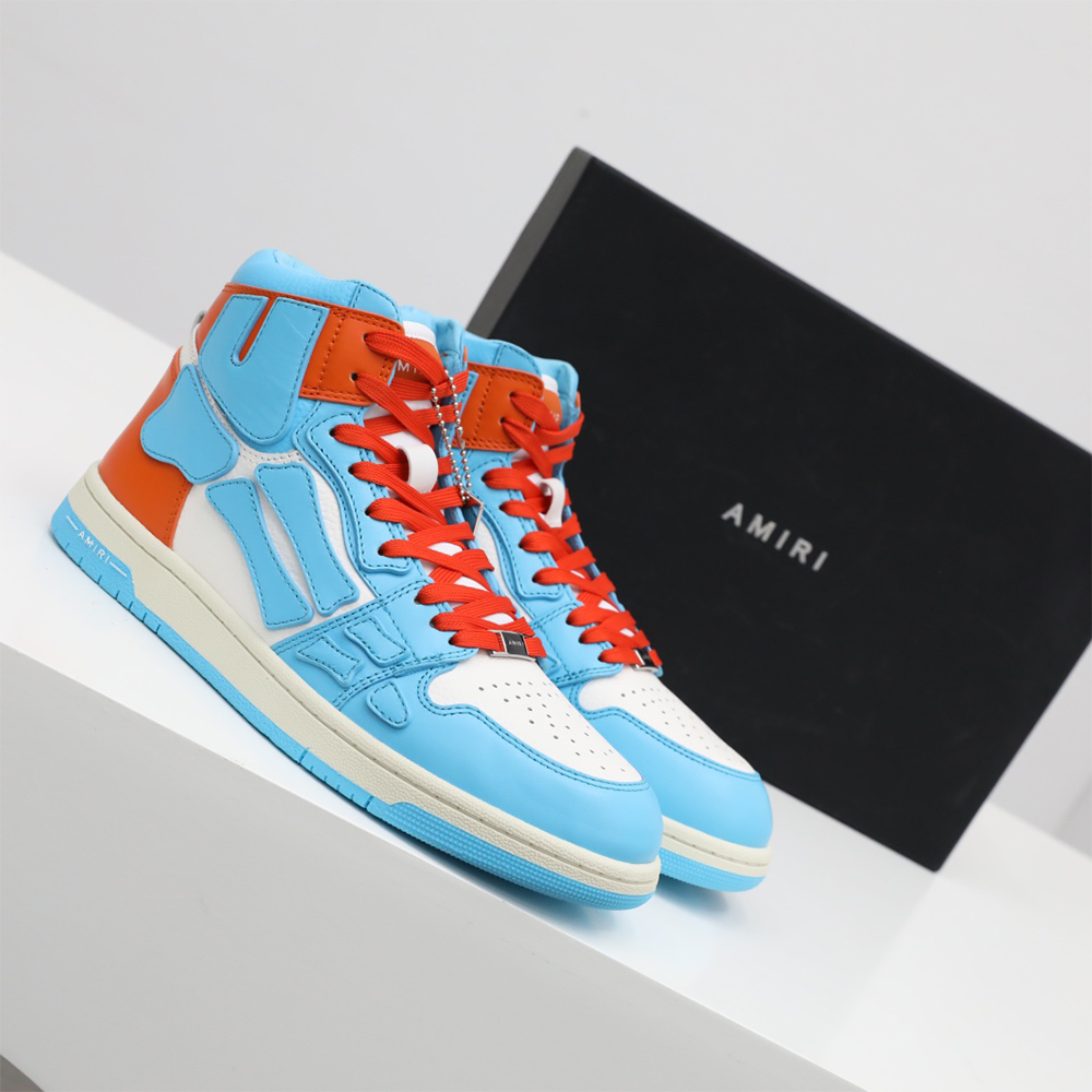 Amiri Skel-Top Hi Sneaker Blue/Orange - DesignerGu