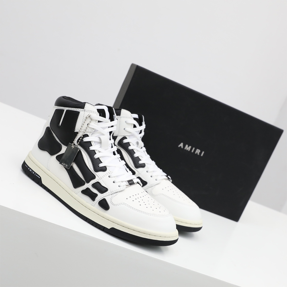 Amiri Skel-Top Hi Sneaker Black/White - DesignerGu