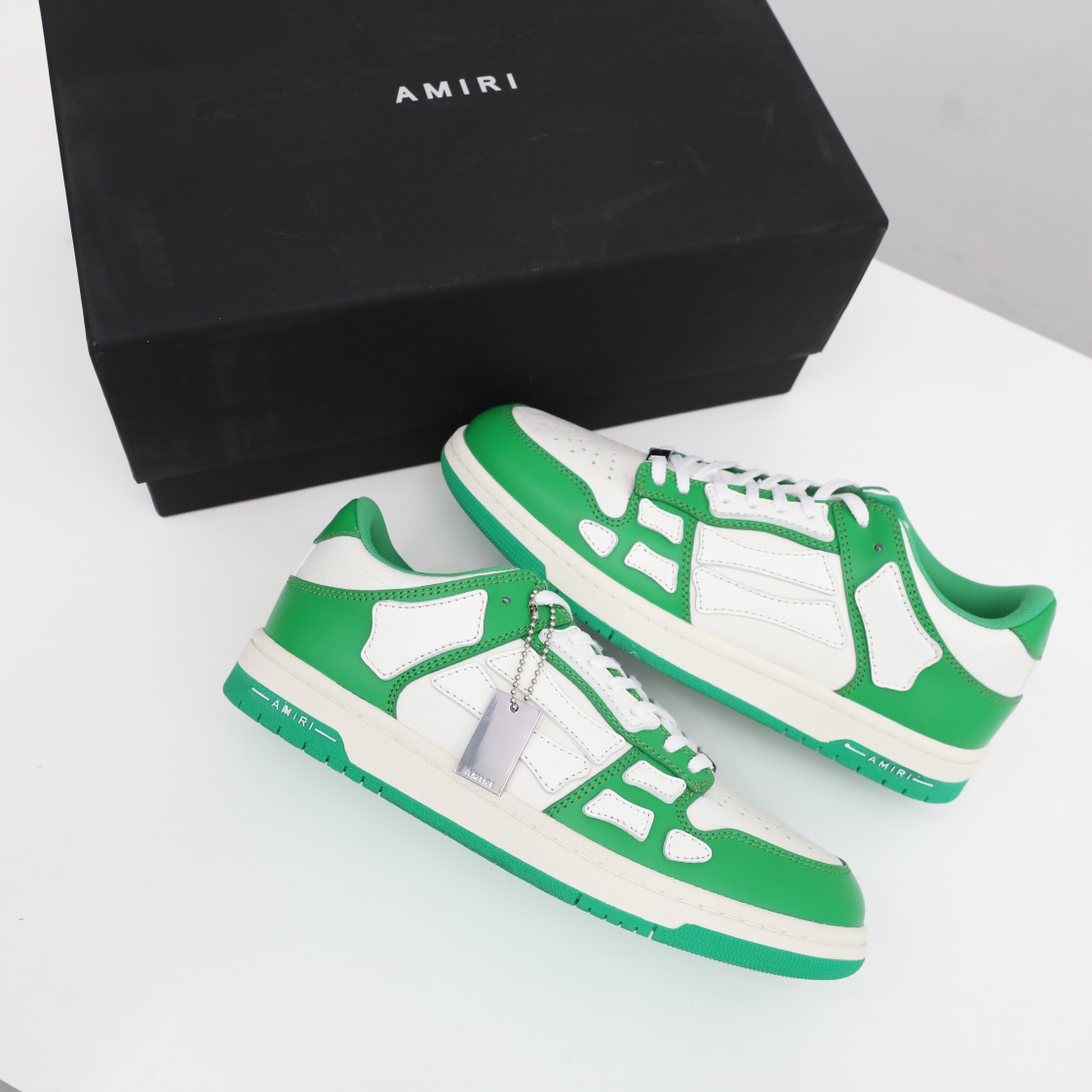 Amiri Skel-Top Low Sneaker Green/White - DesignerGu