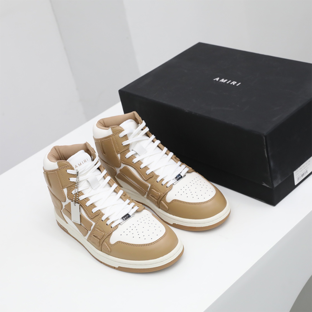 Amiri Skel-Top Hi Sneaker Brown/White - DesignerGu