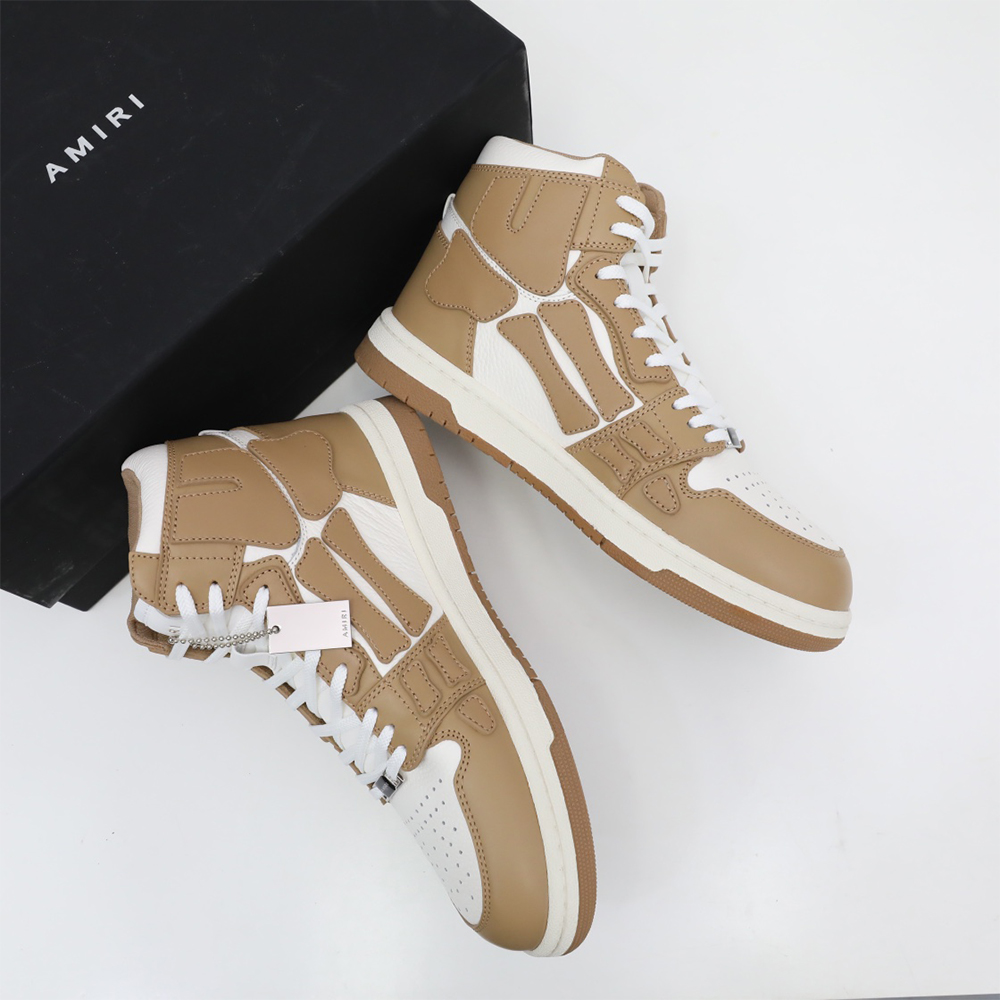 Amiri Skel-Top Hi Sneaker Brown/White - DesignerGu