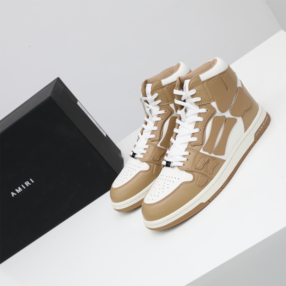 Amiri Skel-Top Hi Sneaker Brown/White - DesignerGu