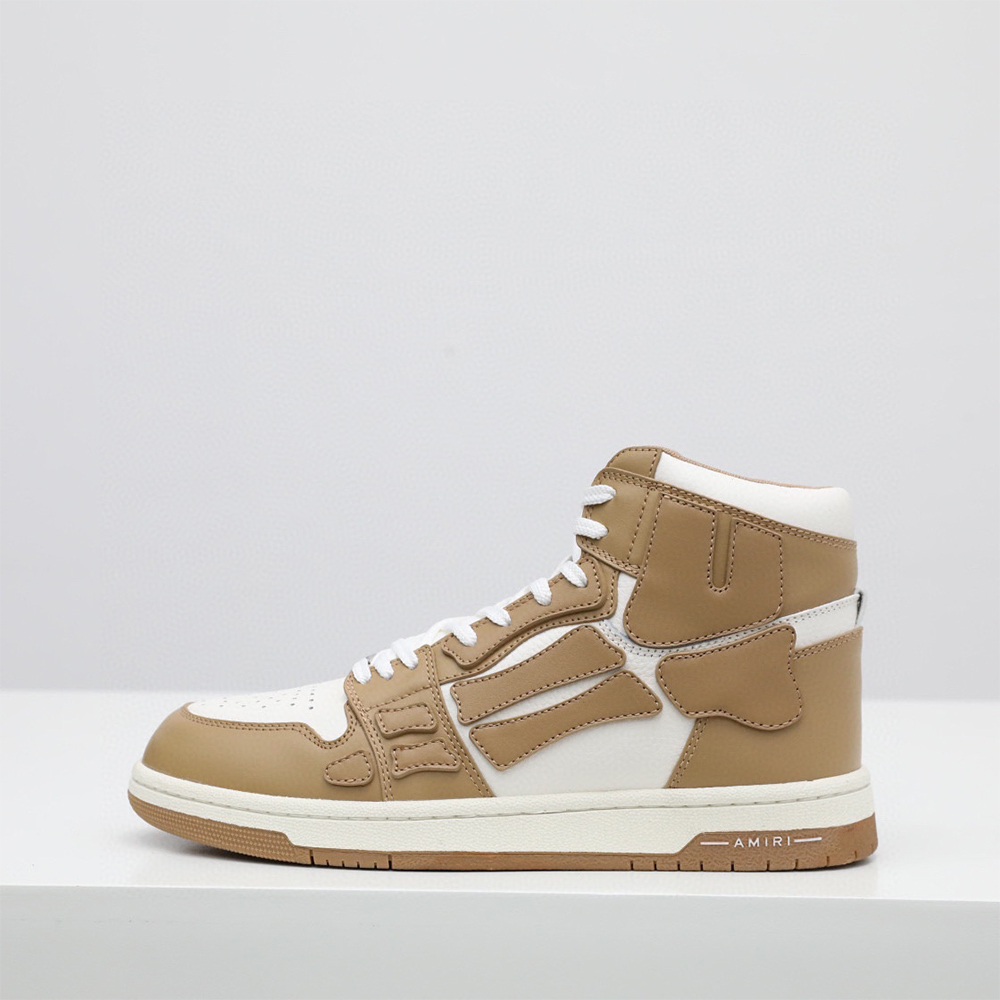 Amiri Skel-Top Hi Sneaker Brown/White - DesignerGu