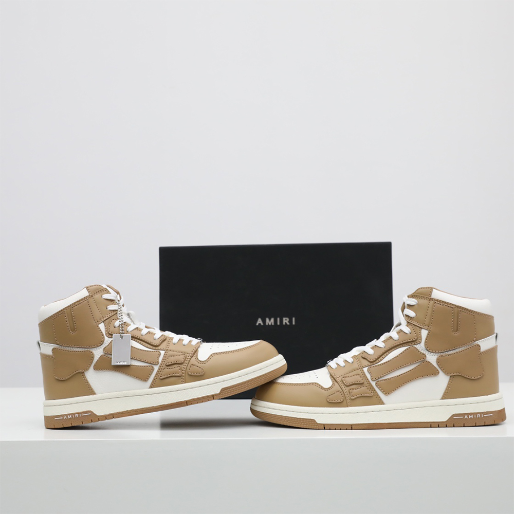 Amiri Skel-Top Hi Sneaker Brown/White - DesignerGu