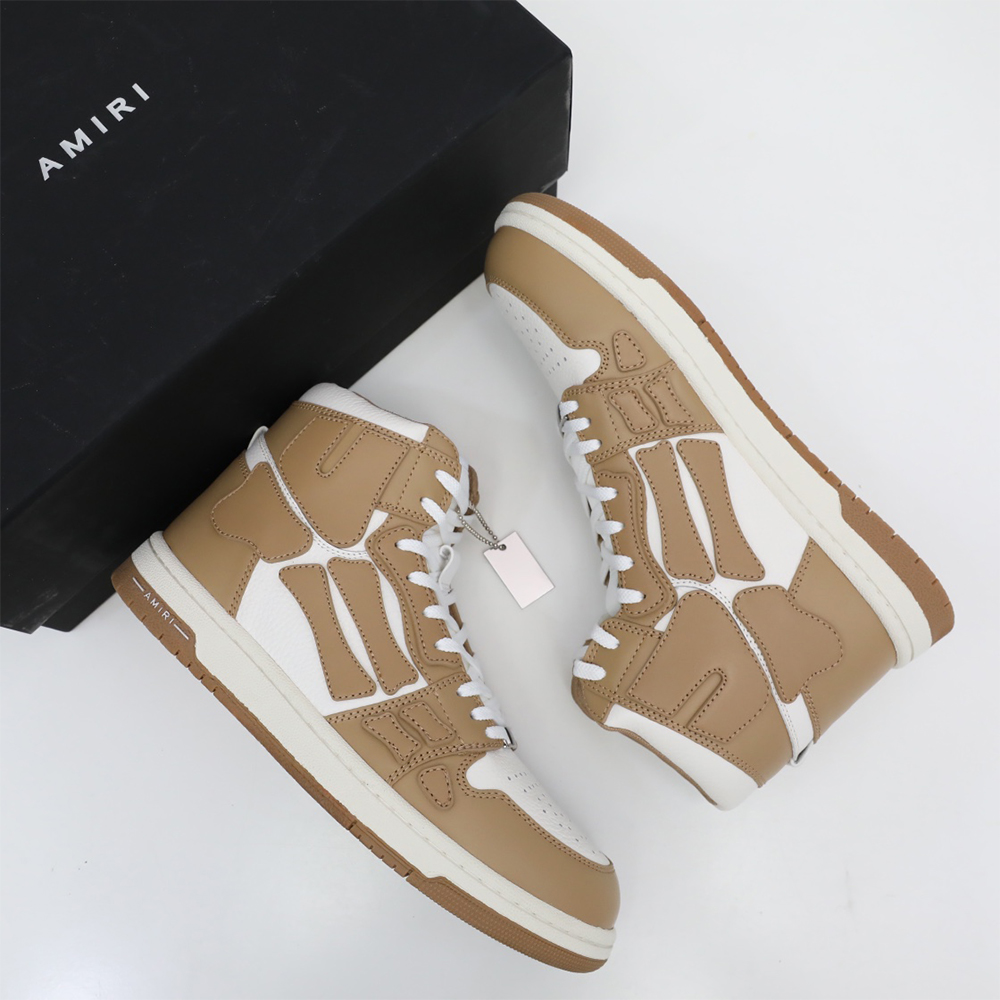 Amiri Skel-Top Hi Sneaker Brown/White - DesignerGu