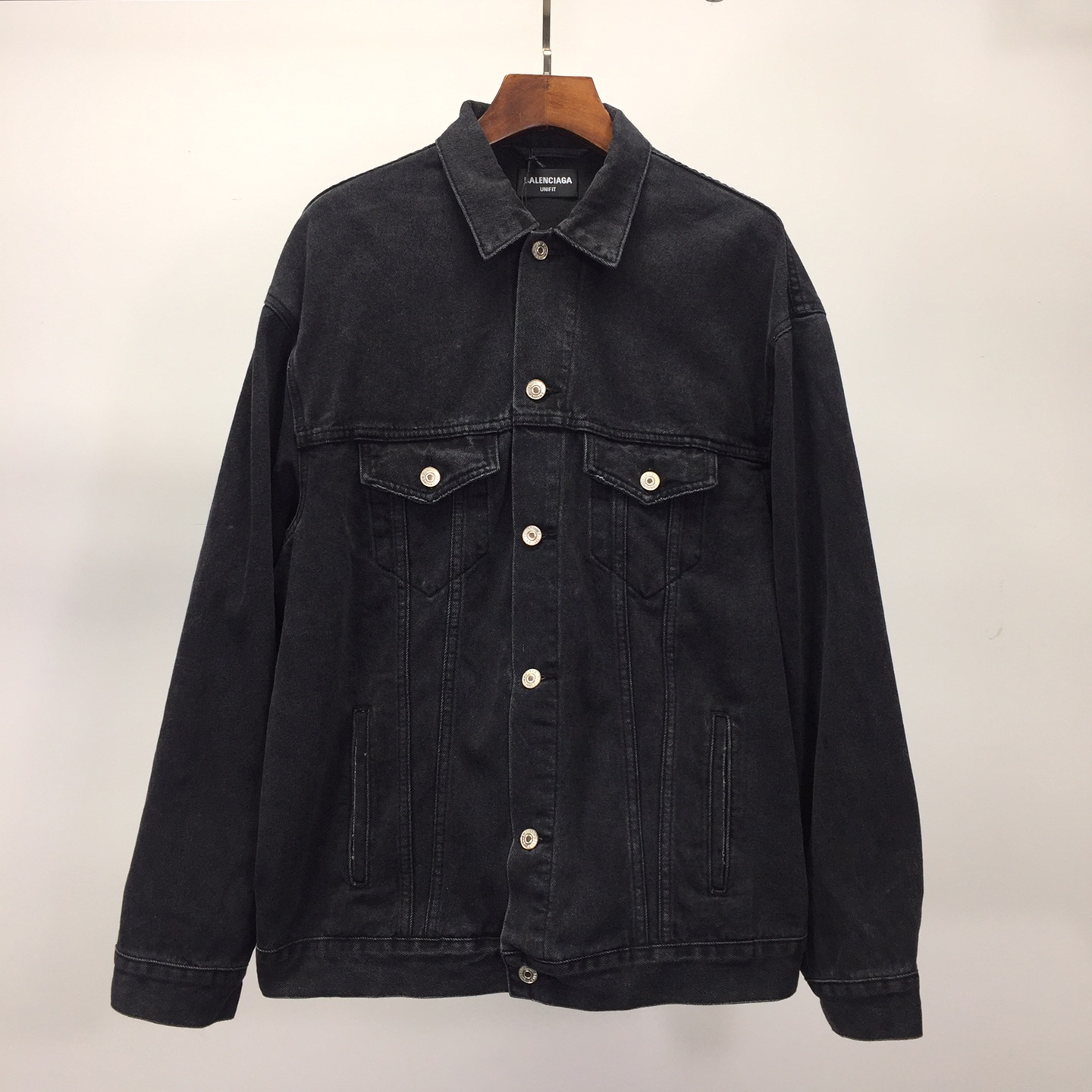  Balenciaga Spray Paint Logo Denim Jacket - DesignerGu