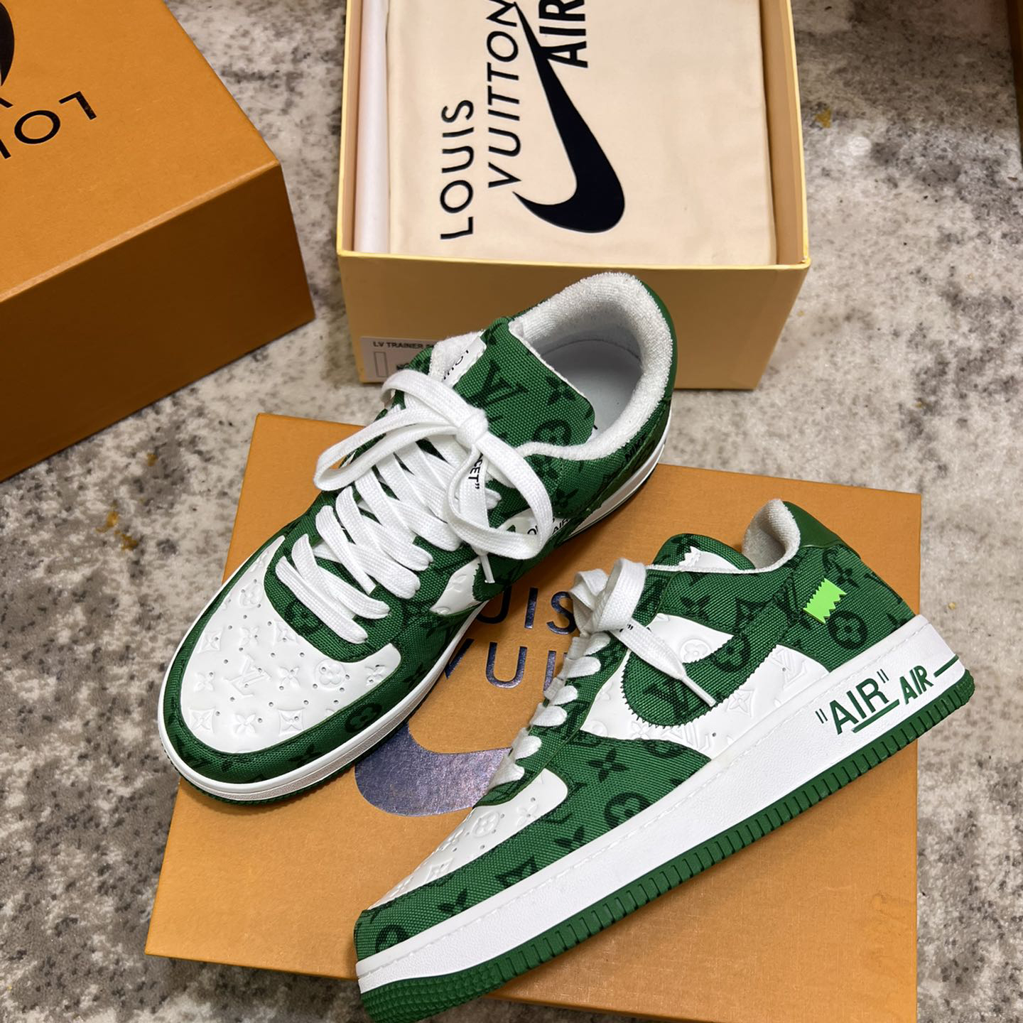 Louis Vuitton X Nike Air Force 1 Sneaker In Green - DesignerGu