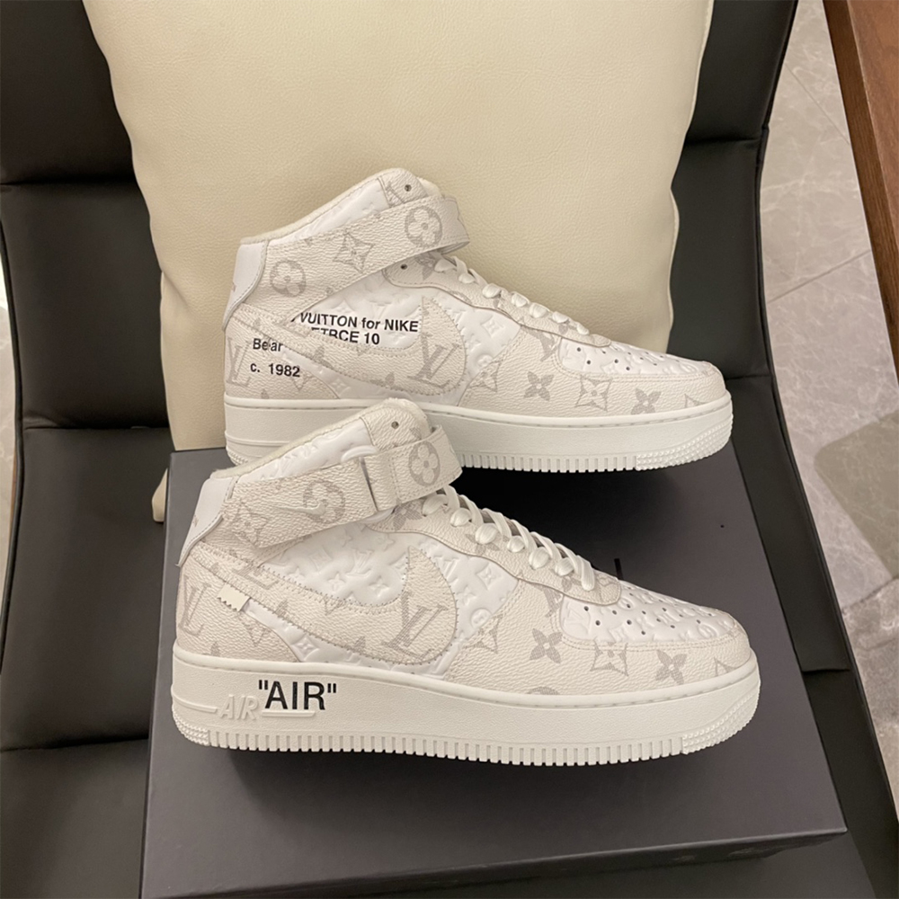 Louis Vuitton X Nike Air Force 1 Mid-Top Sneaker In White - DesignerGu