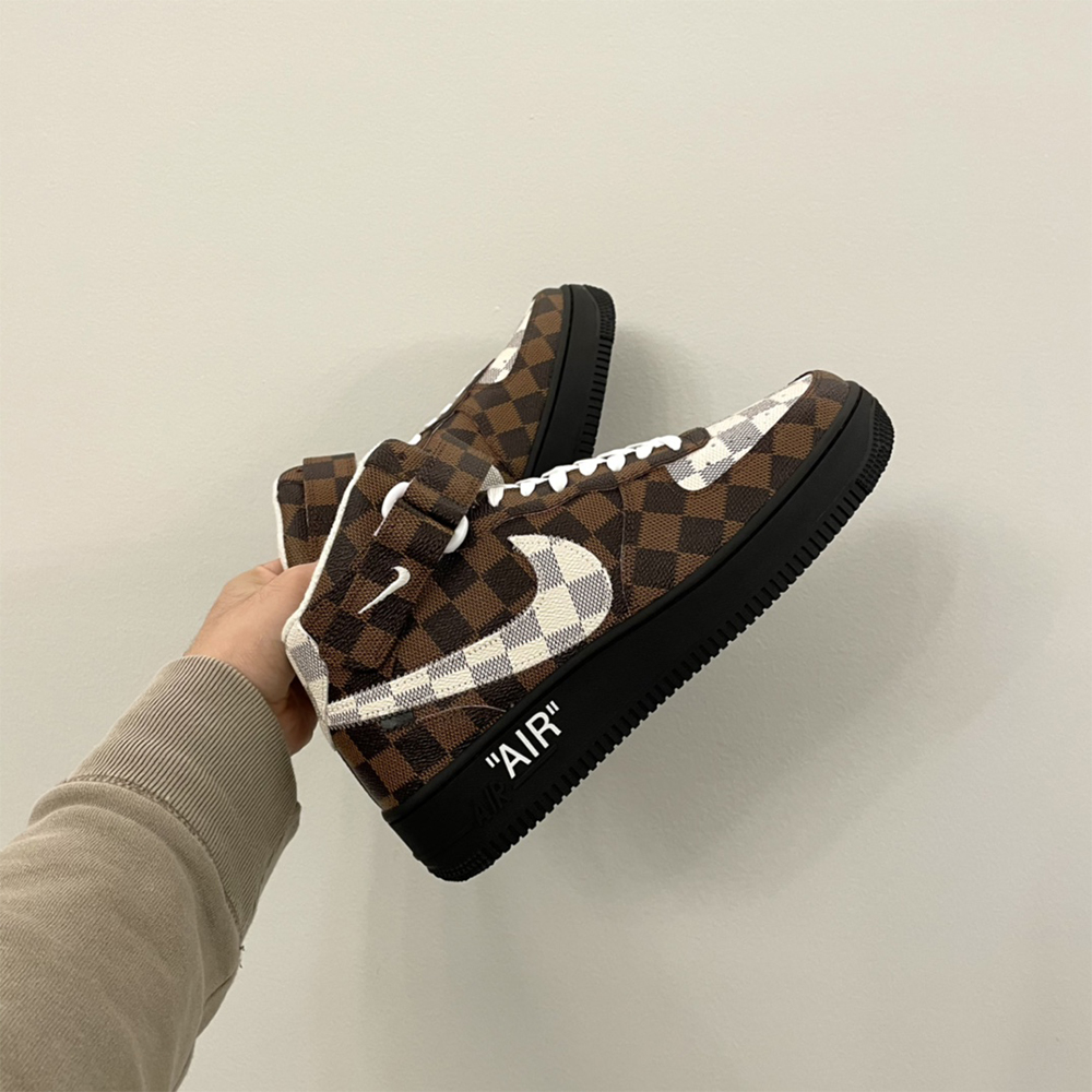 Louis Vuitton X Nike Air Force 1 Mid-Top Sneaker In Brown - DesignerGu