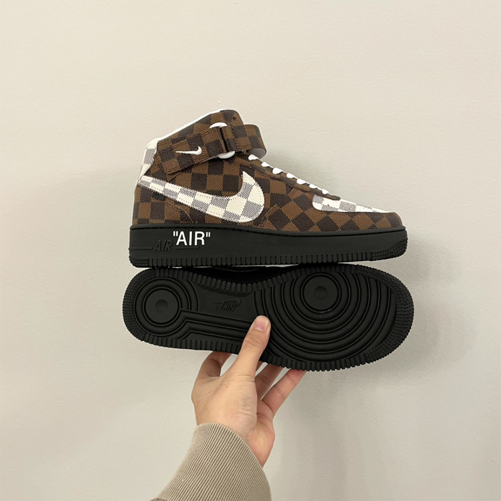 Louis Vuitton X Nike Air Force 1 Mid-Top Sneaker In Brown - DesignerGu