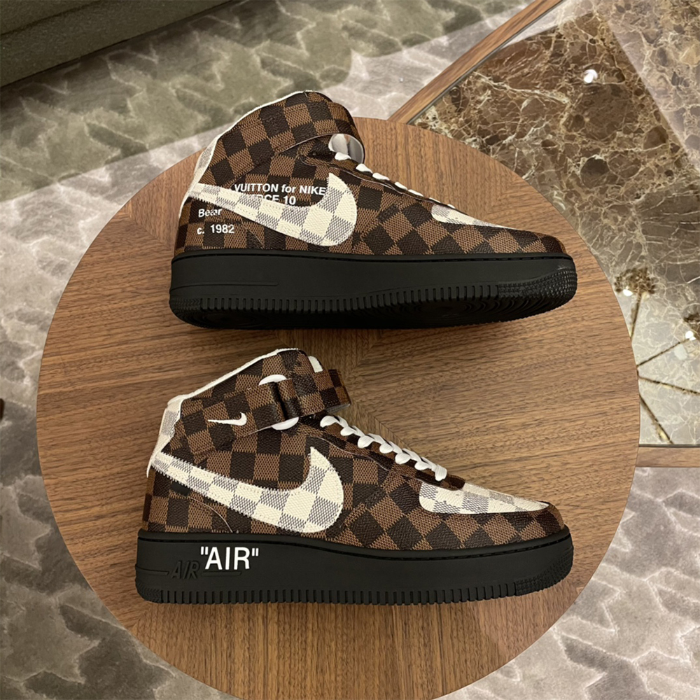 Louis Vuitton X Nike Air Force 1 Mid-Top Sneaker In Brown - DesignerGu