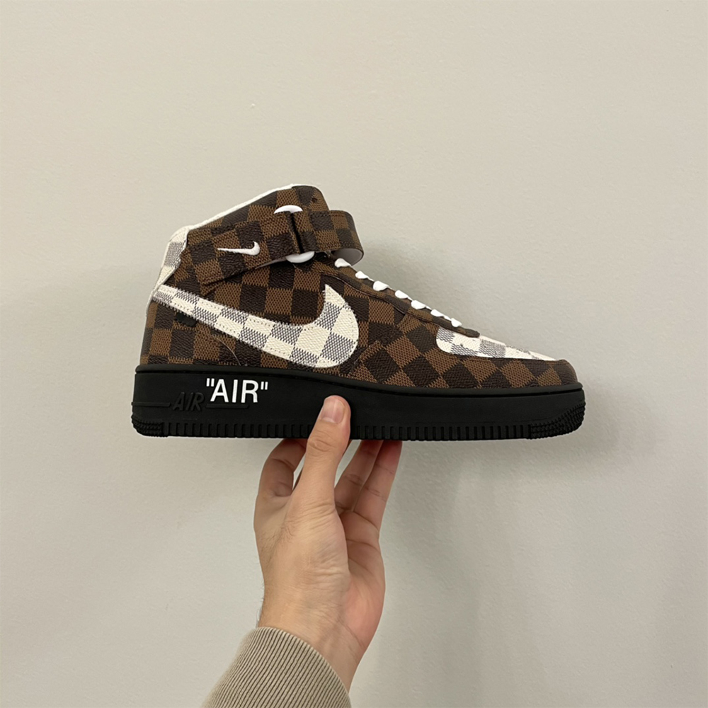 Louis Vuitton X Nike Air Force 1 Mid-Top Sneaker In Brown - DesignerGu