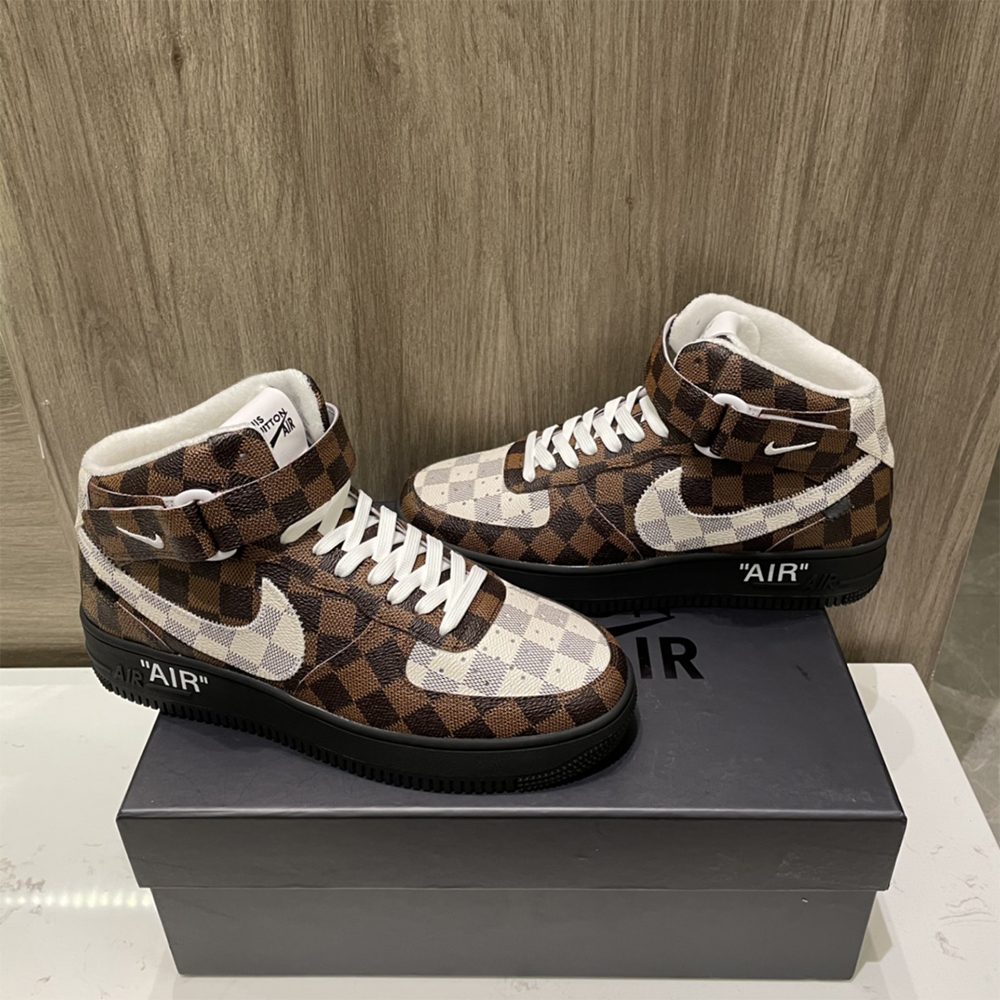 Louis Vuitton X Nike Air Force 1 Mid-Top Sneaker In Brown - DesignerGu