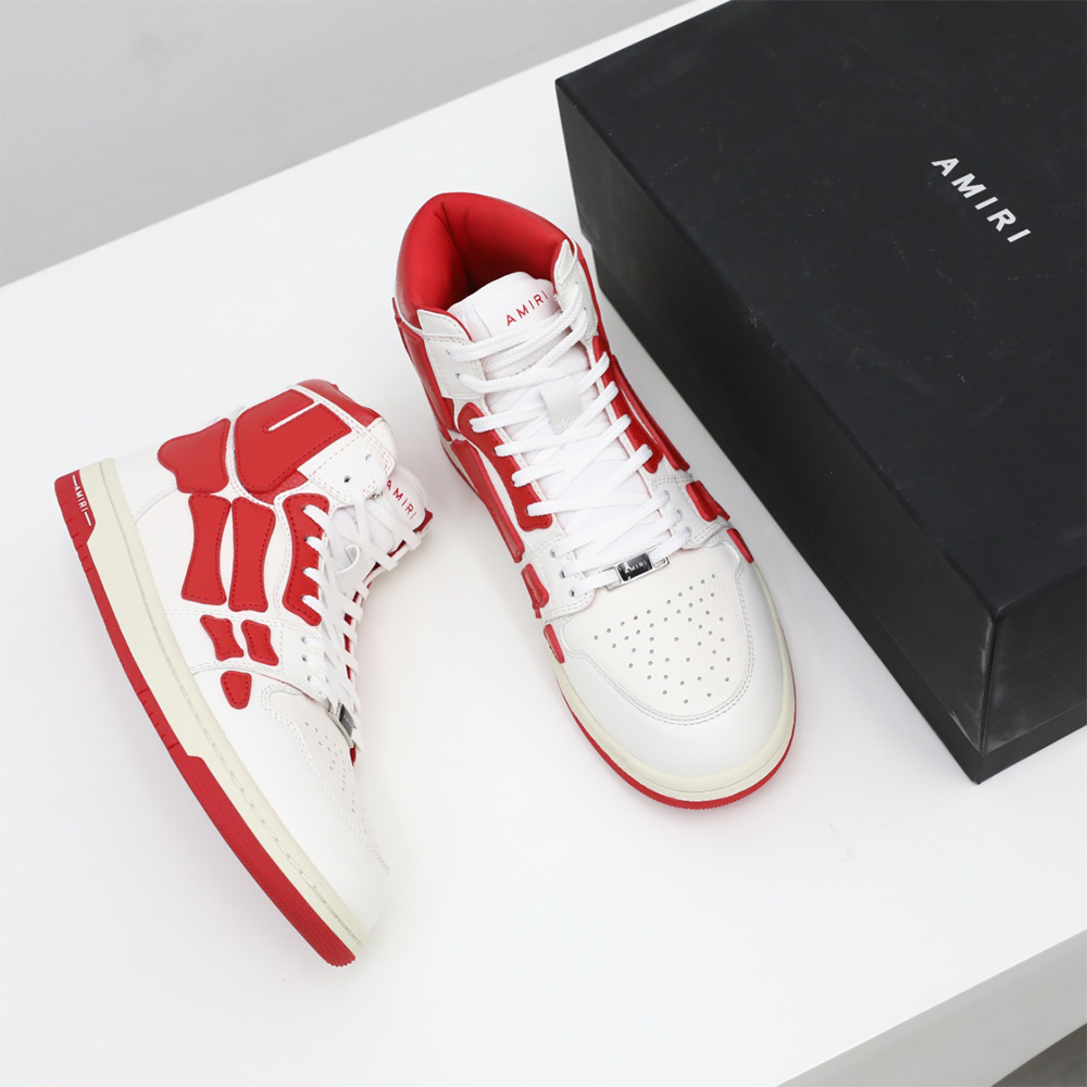 Amiri Skel-Top Hi Sneaker Red/White - DesignerGu