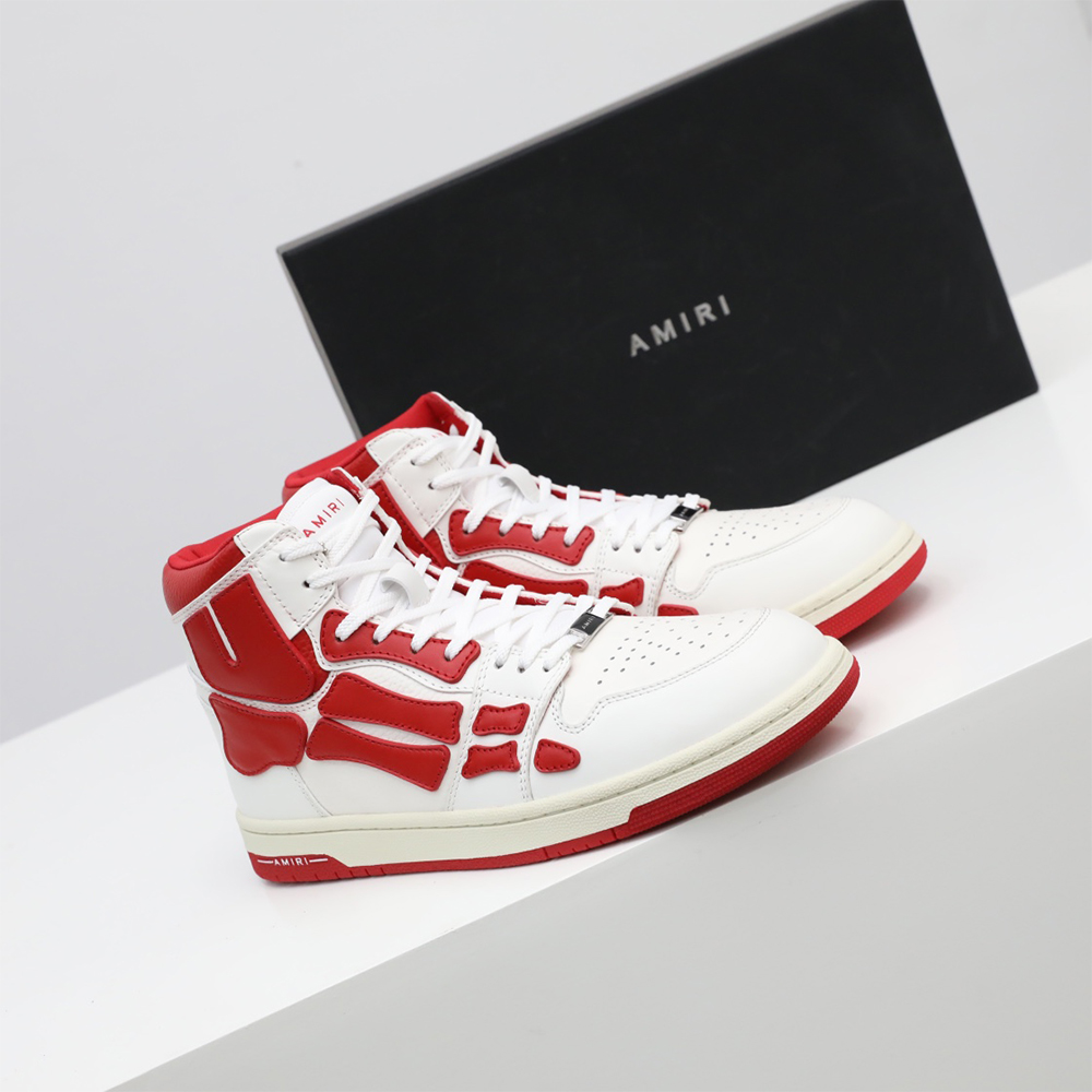 Amiri Skel-Top Hi Sneaker Red/White - DesignerGu