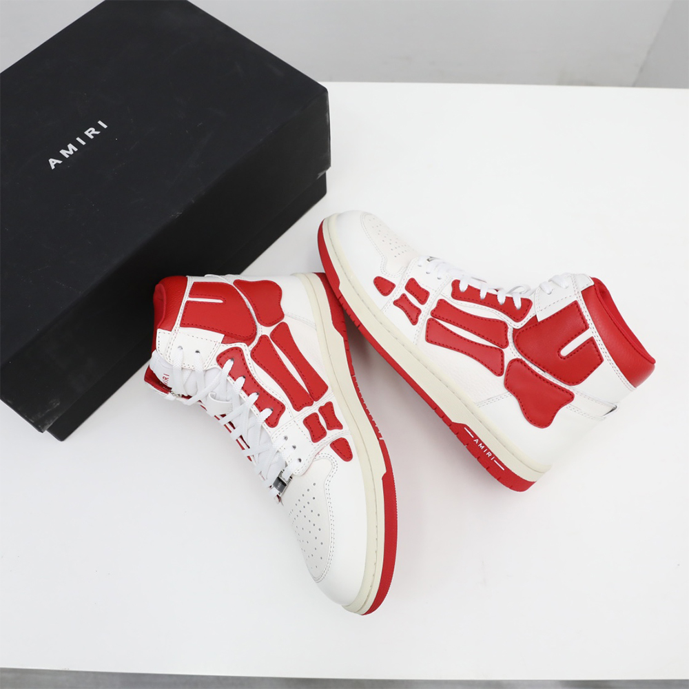 Amiri Skel-Top Hi Sneaker Red/White - DesignerGu