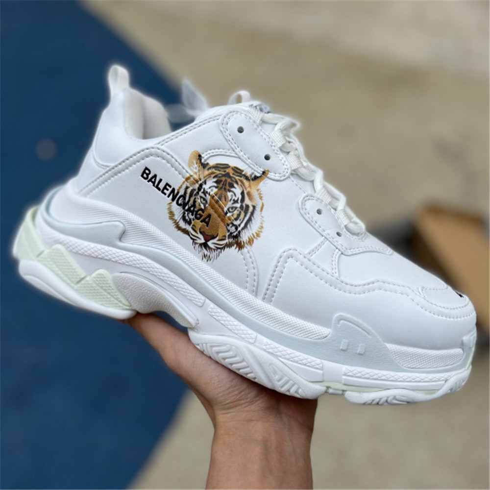 Balenciaga Triple S x Gucci Tiger Print Sneaker In White - DesignerGu