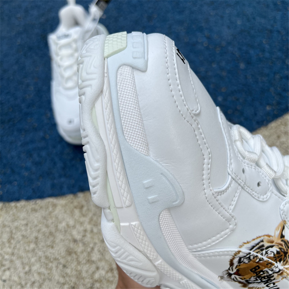 Balenciaga Triple S x Gucci Tiger Print Sneaker In White - DesignerGu