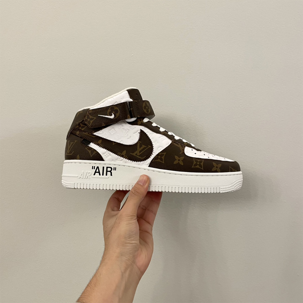 Louis Vuitton X Nike Air Force 1 Mid-Top Monogram Sneaker - DesignerGu