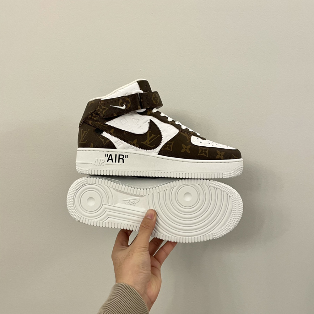 Louis Vuitton X Nike Air Force 1 Mid-Top Monogram Sneaker - DesignerGu