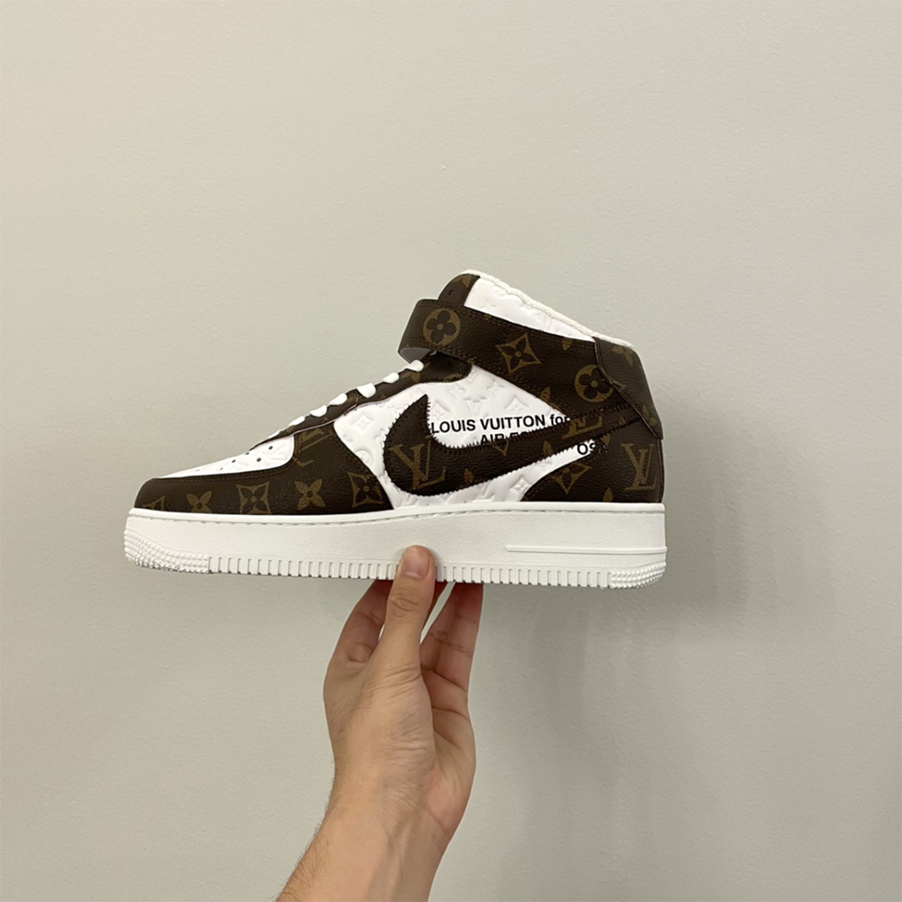 Louis Vuitton X Nike Air Force 1 Mid-Top Monogram Sneaker - DesignerGu