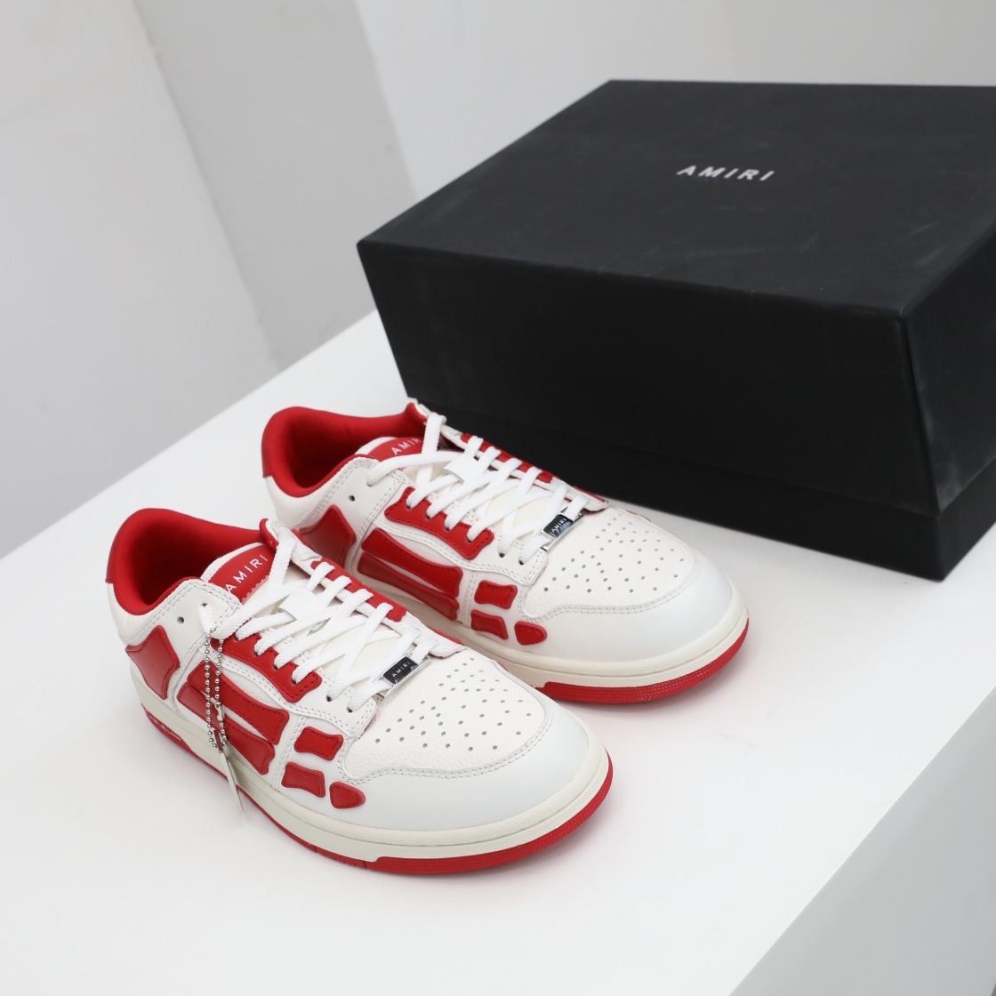 Amiri Skel-Top Low Sneaker Red/White - DesignerGu