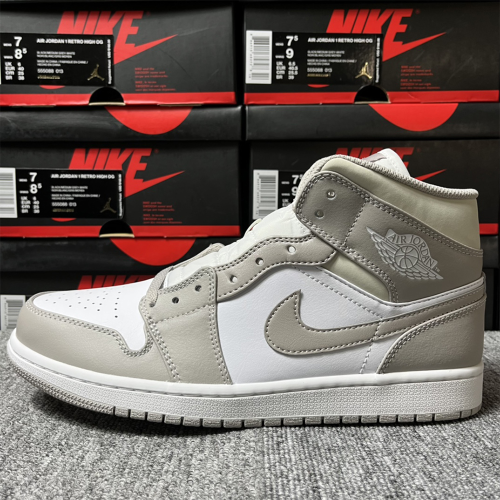 Air Jordan 1 Mid Grey Sneaker - DesignerGu