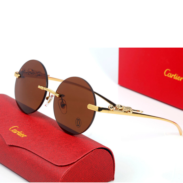 Cartier Round Rimless Sunglasses - DesignerGu