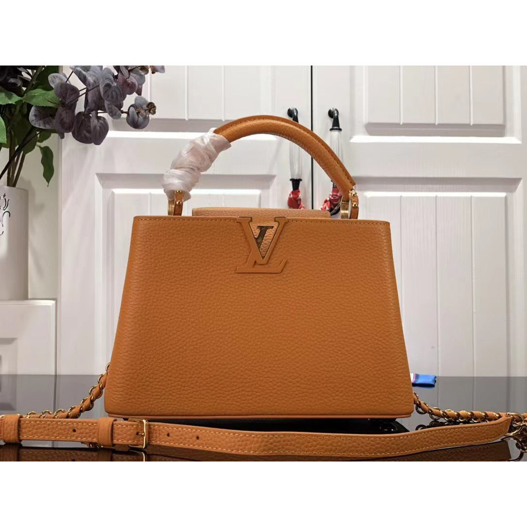 Louis Vuitton Capucines Handbag In Brown（27 x 18 x 9cm） - DesignerGu