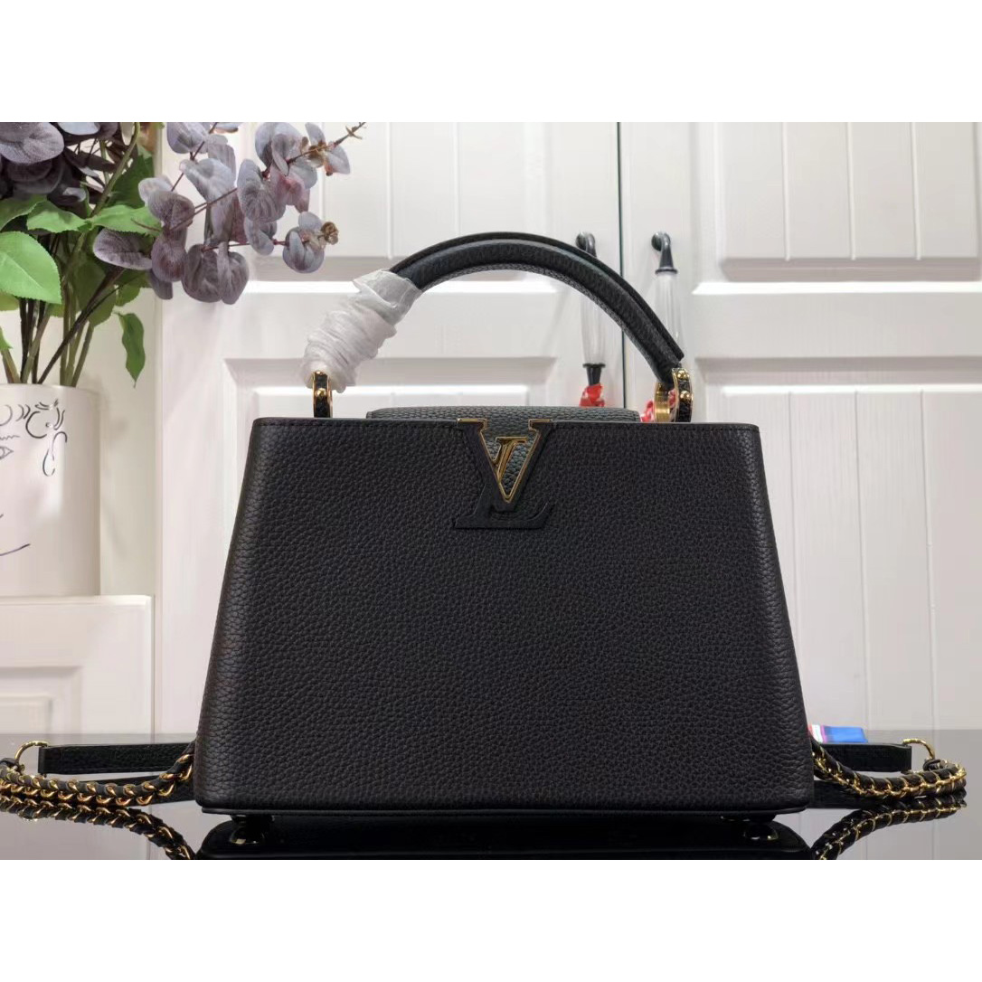 Louis Vuitton Capucines Handbag In Black（27 x 18 x 9cm） - DesignerGu