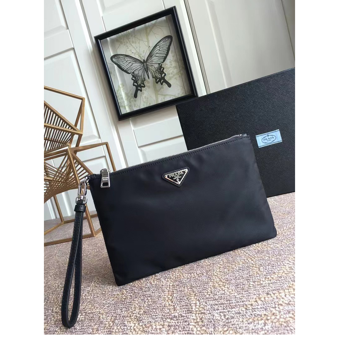 Prada Flat Pouch Black   28-18-1CM - DesignerGu