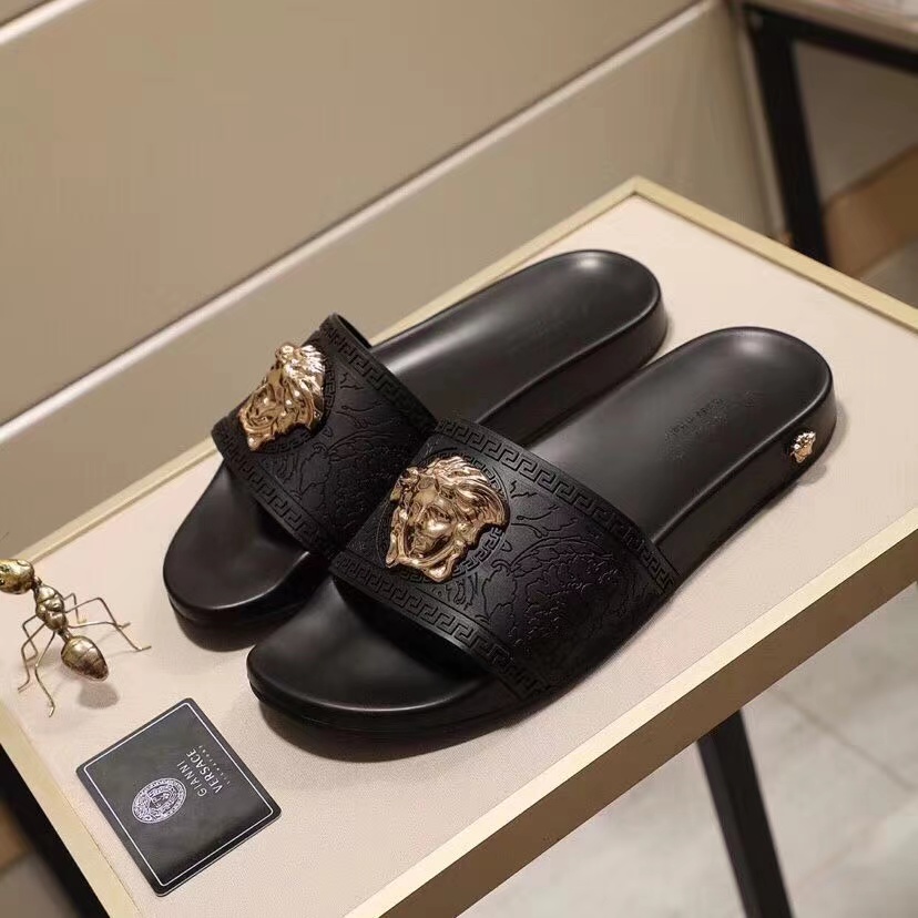 Versace Baroque Medusa Slides  - DesignerGu