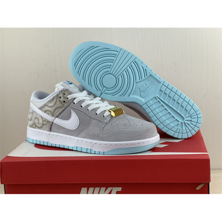 Nike Dunk Low “White Barber Shop” Sneaker  DH7614-500 - DesignerGu