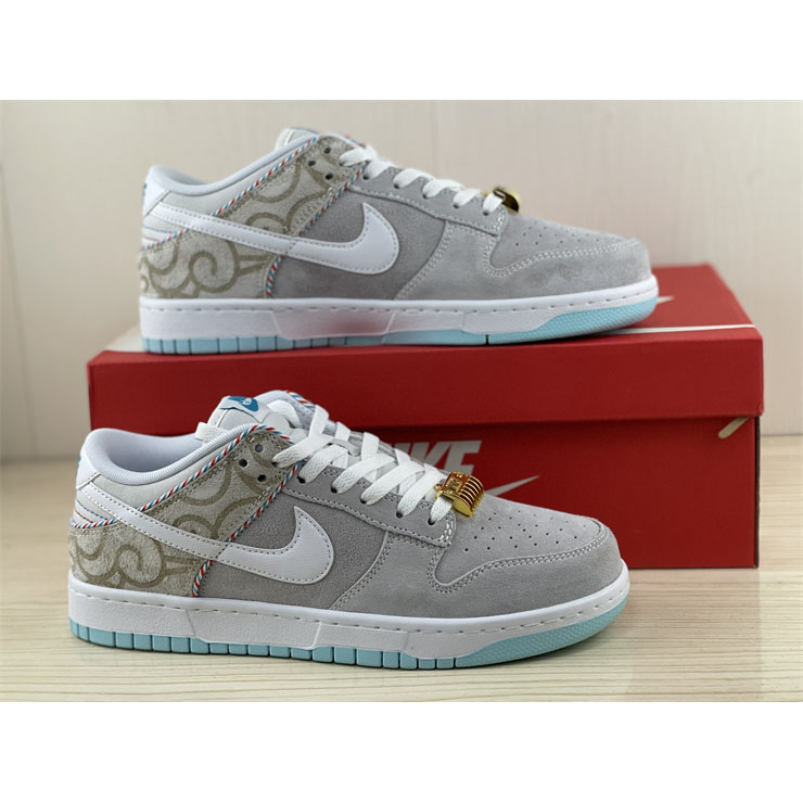 Nike Dunk Low “White Barber Shop” Sneaker  DH7614-500 - DesignerGu