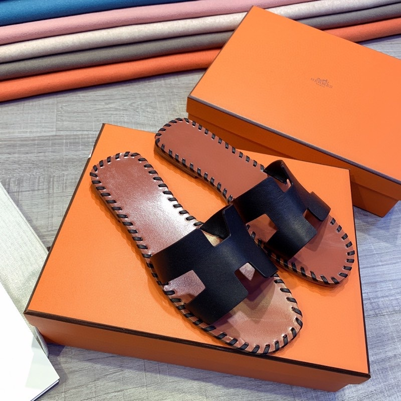 Hermes Leather Oran Sandals - DesignerGu