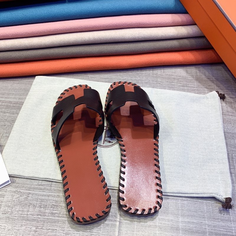 Hermes Leather Oran Sandals - DesignerGu