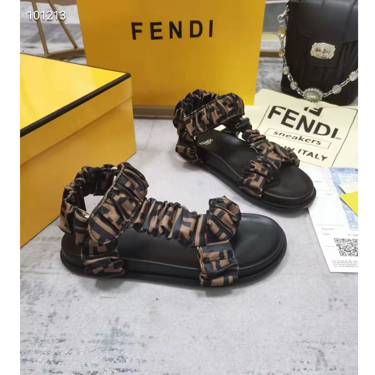 Fendi FF Print Flat Women Sandal - DesignerGu