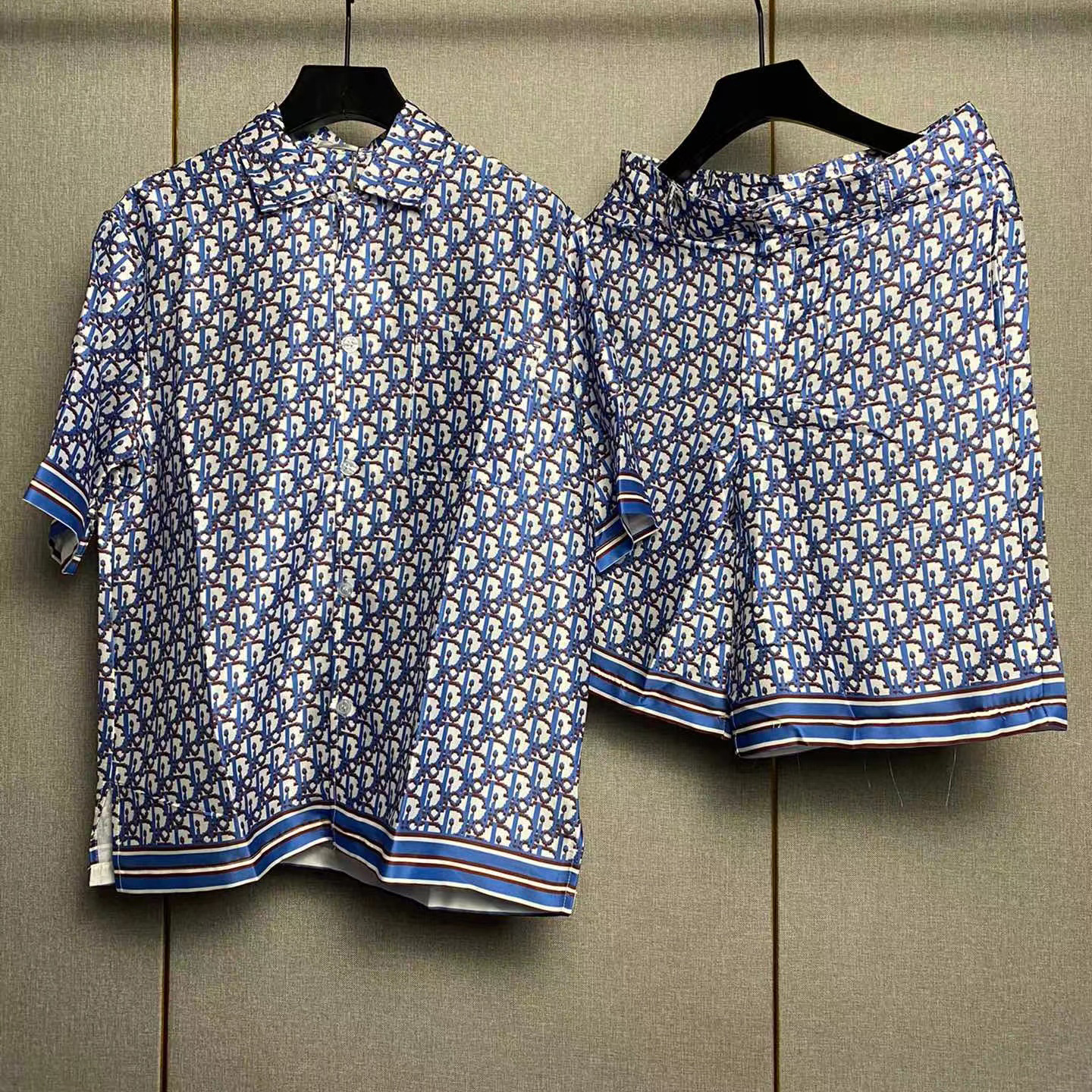 Dior Oblique Pixel Short-Sleeved Shirt And Shorts - DesignerGu