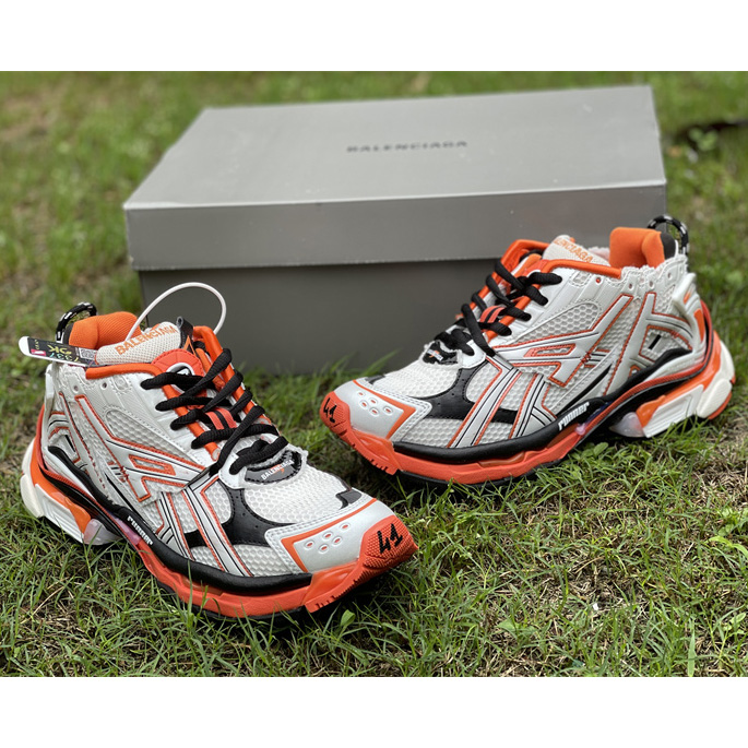 Balenciaga 'White-balck-orange' Runner Sneakers - DesignerGu