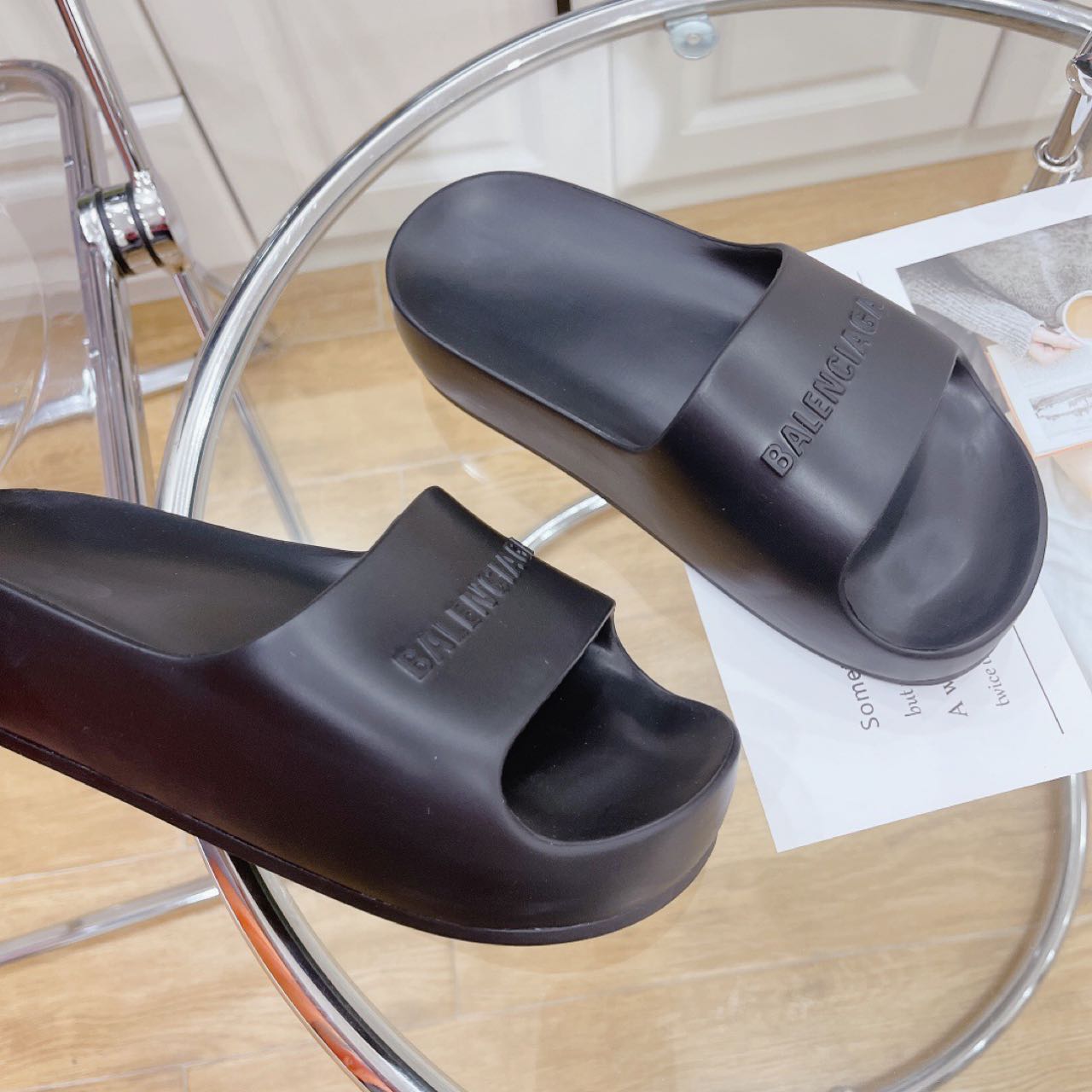 Balenciaga Logo Slide Sandal - DesignerGu