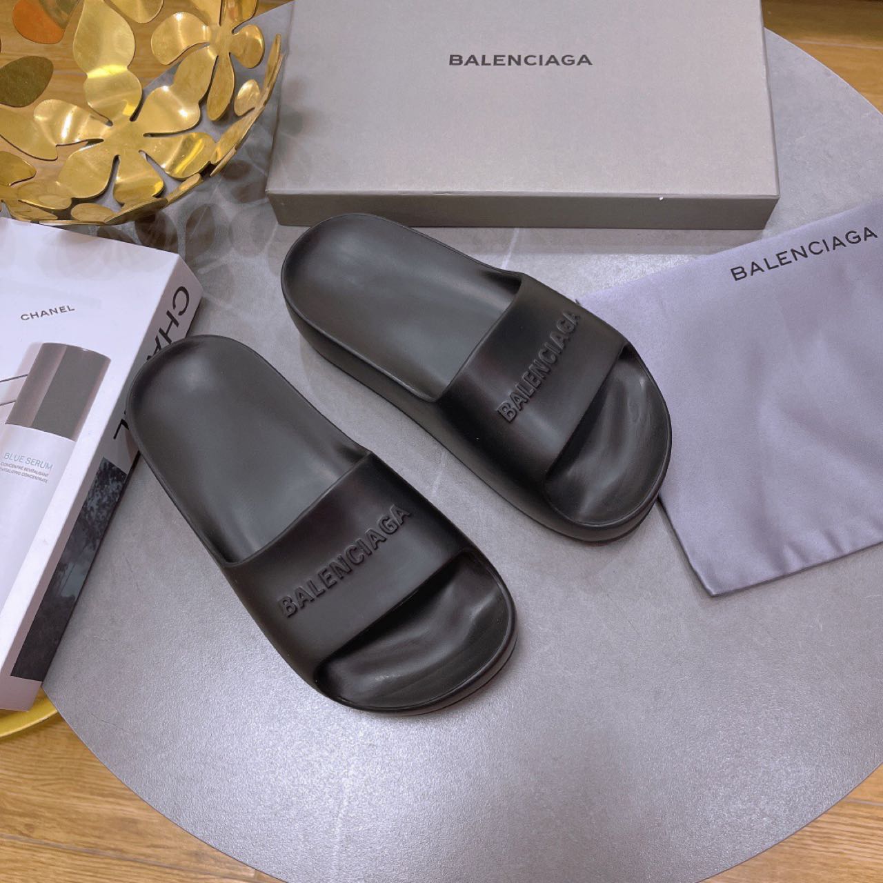 Balenciaga Logo Slide Sandal - DesignerGu