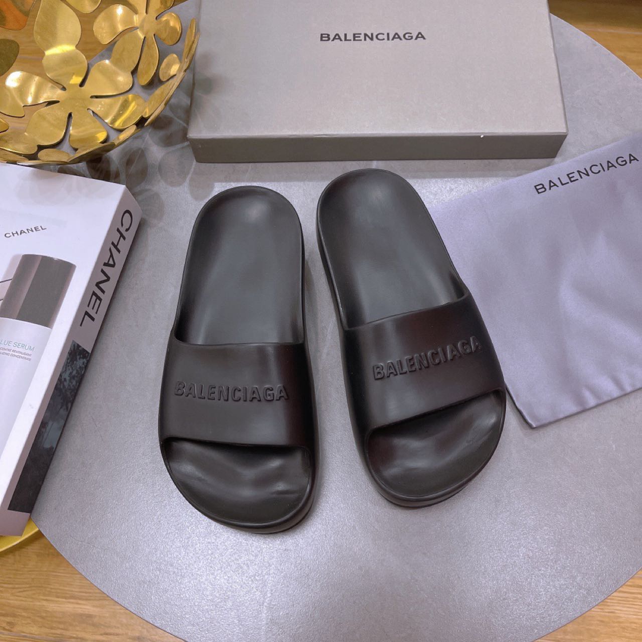 Balenciaga Logo Slide Sandal - DesignerGu