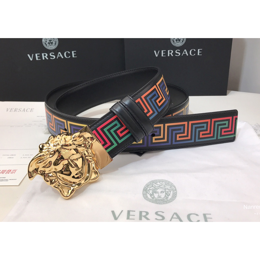 Versace Barocco Print Palazzo 40 MM Belt  - DesignerGu