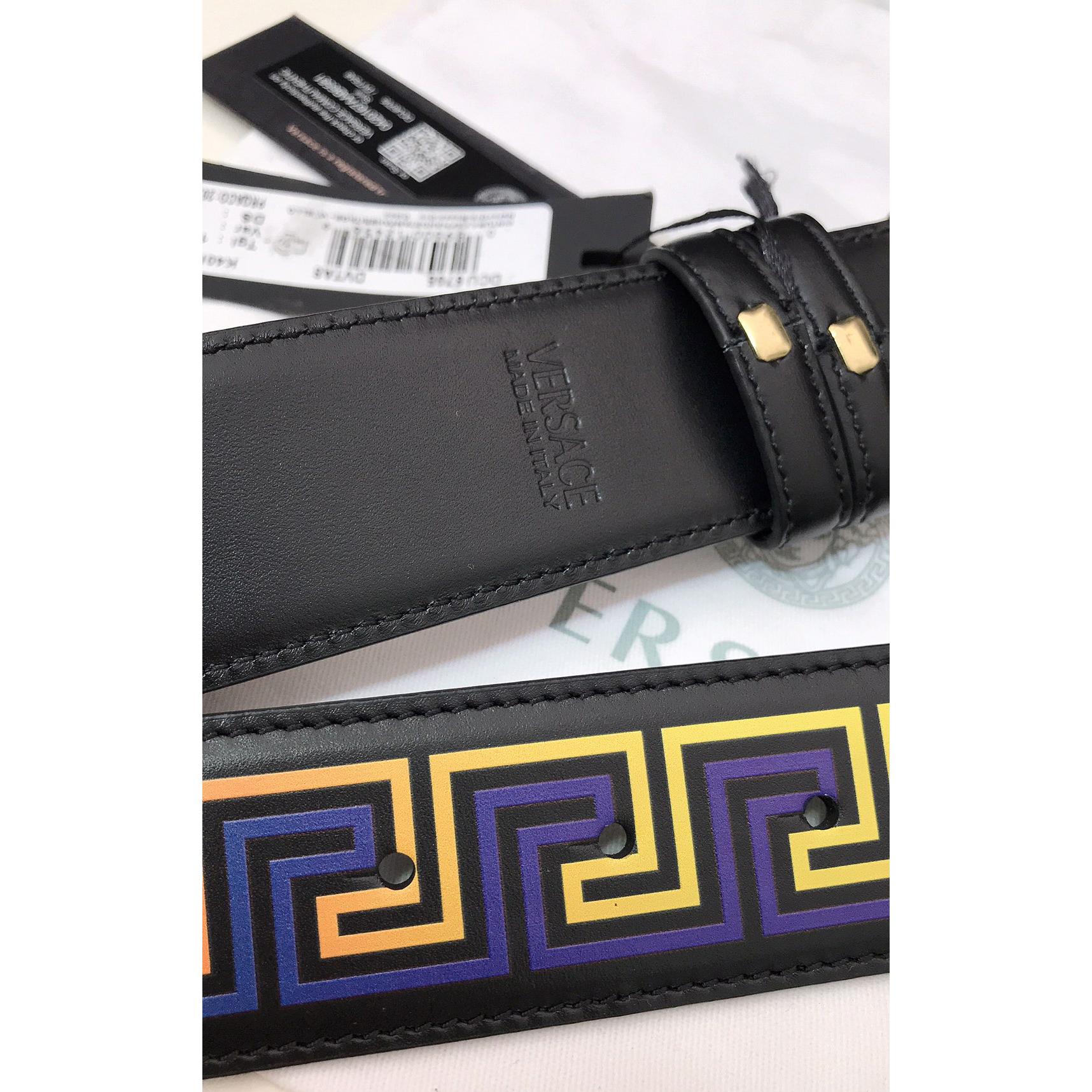 Versace Barocco Print Palazzo 40 MM Belt  - DesignerGu