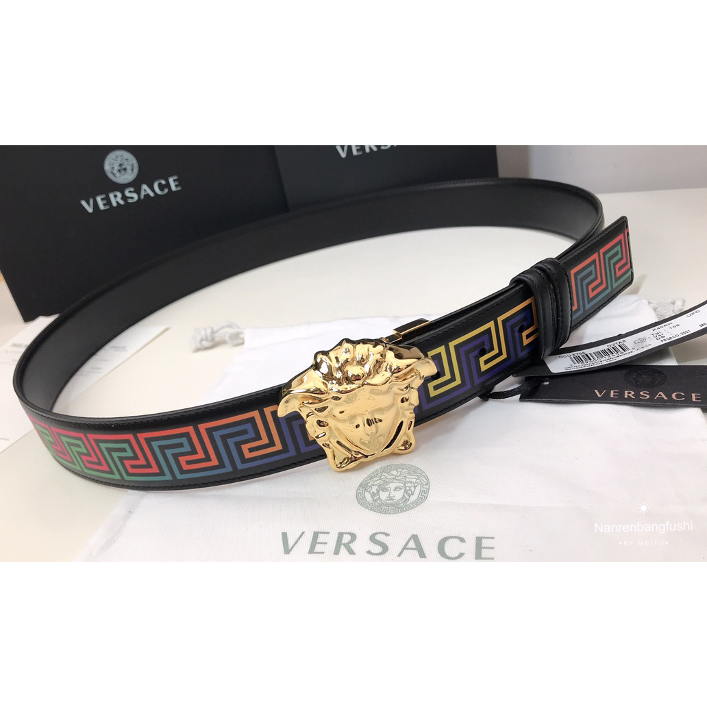 Versace Barocco Print Palazzo 40 MM Belt  - DesignerGu