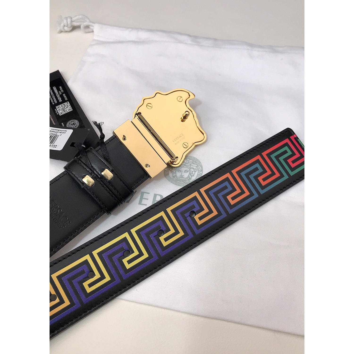 Versace Barocco Print Palazzo 40 MM Belt  - DesignerGu