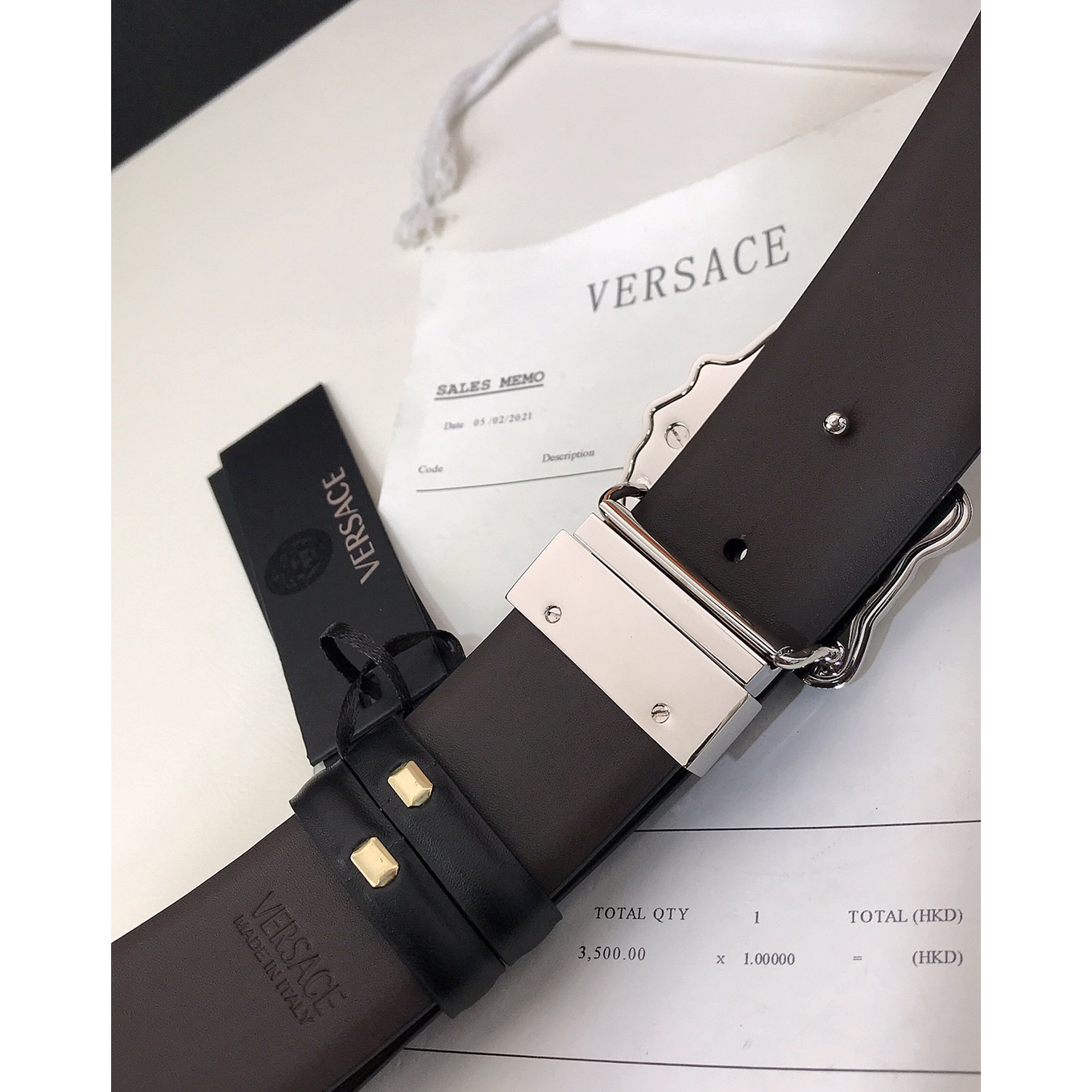 Versace La Greca Print 40 MM Belt  - DesignerGu