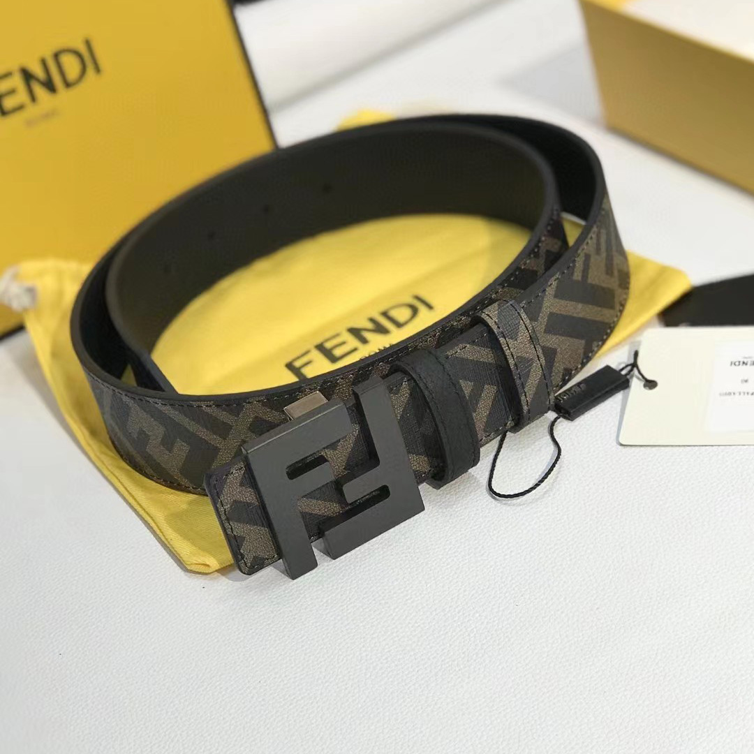 Fendi Leather Belt With FF Buckle - DesignerGu